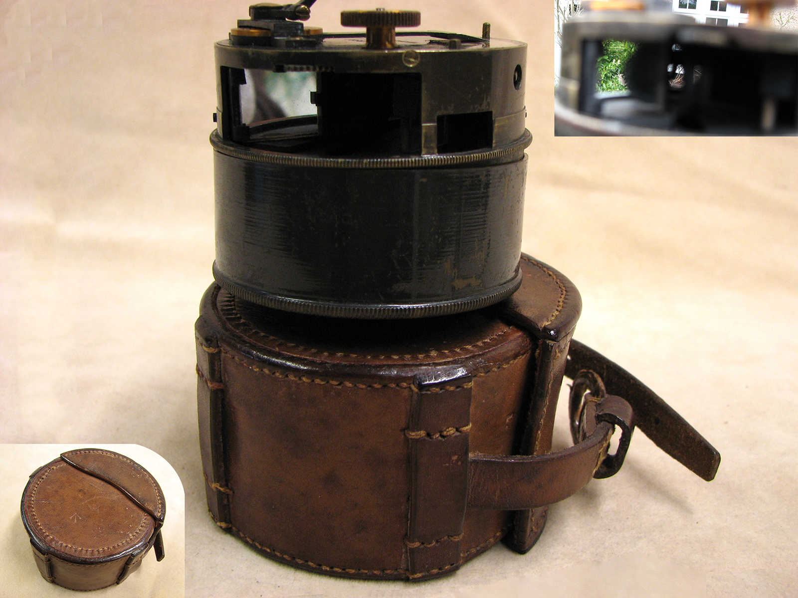 Genuine post WW1 Stanley London pocket sextant in leather case